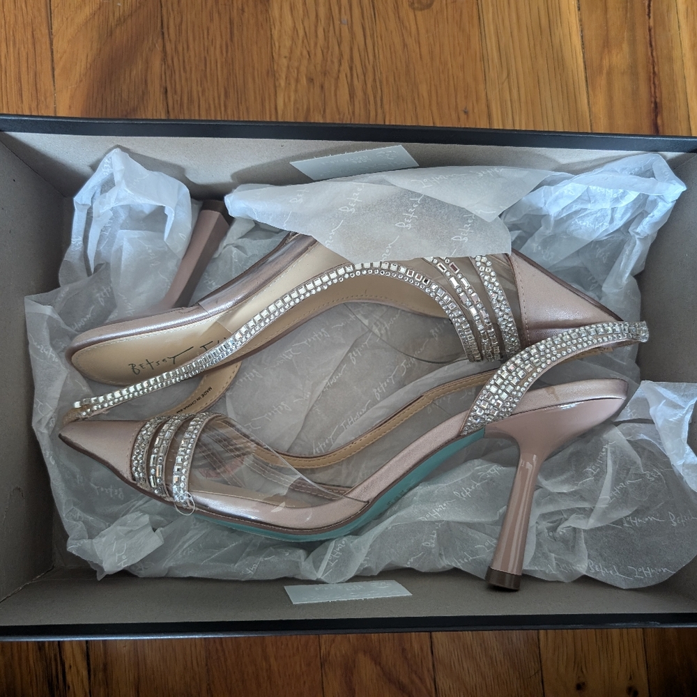Betsy Johnson SB Dora Blush Heels w/Rhinestones